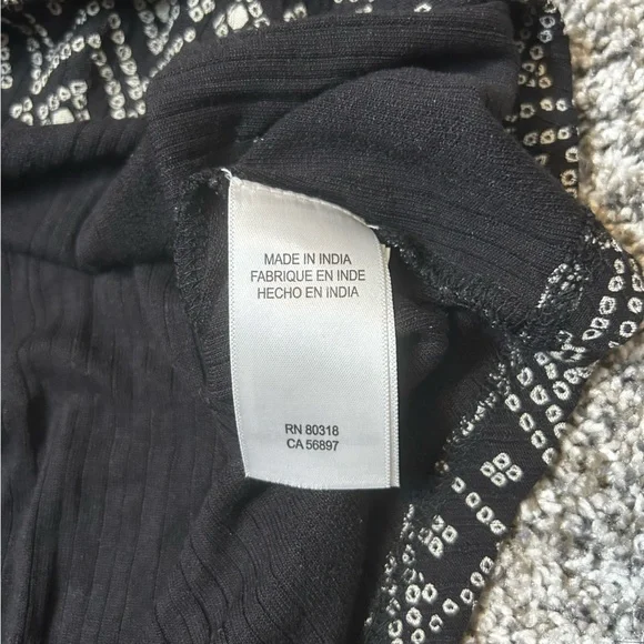 Lucky Brand Women’s Black & White Patterned Blouse XL Paisley Long Sleeve - Picture 11 of 14